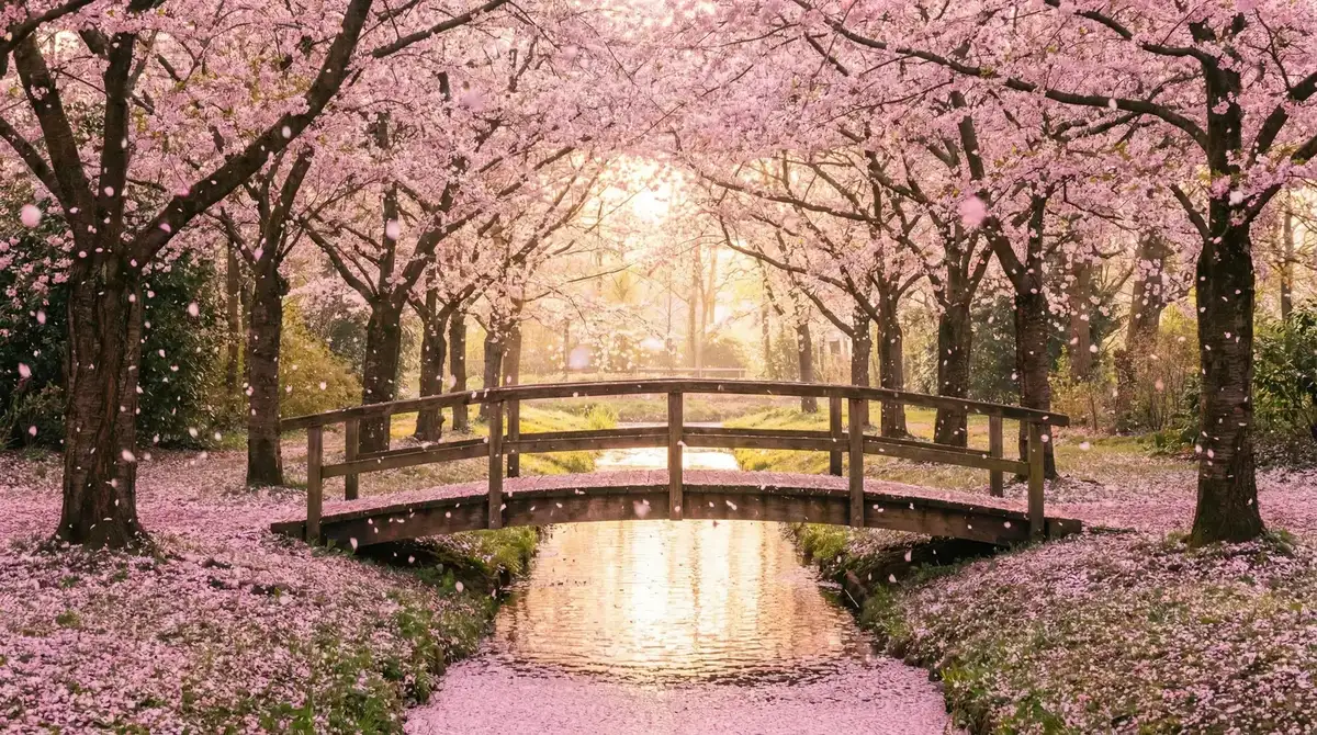 樱花桥畔 - 国内ai明星造梦鞠婧祎mv 唯美风景